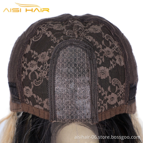 Aisi Hair Girls Colored Body Hair Products For Black Women Wholesale Fiber Temperatured Sythentic Ombre Blonde Hair
